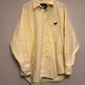 Vintage 90s Polo Ralph Lauren Yellow Black Labrador Button Down Shirt